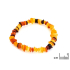 Pulseira com âmbar multicolorido, todo âmbar, 18-19 cm