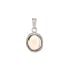 Natural oval brown smoky quartz pendant, rhodium-plated 925 silver, 10x12 mm