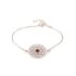 Pulsera flor de la vida de ámbar coñac redondo, plata rodiada 925, 42+3 cm