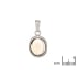 Natural oval brown smoky quartz pendant, rhodium-plated 925 silver, 10x12 mm