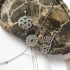 Round cognac amber flower of life bracelet, rhodium-plated 925 silver, 42+3 cm