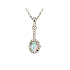 Oval pendant with opal and...