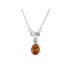 Collier avec ambre cognac ovale naturel de la mer Baltique, argent 925, 41+4 cm