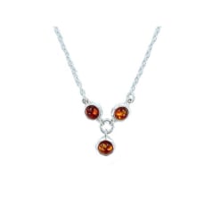 Collier avec ambre cognac...