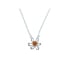 Colar flor de âmbar báltico cognac redondo natural, em prata 925, 41+4 cm