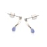 Boucles d'oreilles pendantes avec tanzanite bleue, acier inoxydable, 5x3 mm