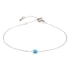 Bracciale in turchese blu ricostituito, acciaio inossidabile, 15,5-2-2 cm