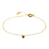 Bracelet avec tourmaline verte goutte, acier inoxydable doré PVD, 15,5-2-2 cm