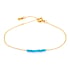 Bracelet avec turquoise bleue reconstituée, acier inoxydable doré PVD
