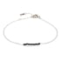 Bracelet avec spinelle noir irrégulier naturel, en acier inoxydable, 15,5-2-2 cm