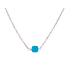 Collier avec turquoise bleue reconstituée, acier inoxydable, 42-2,5-2,5 cm
