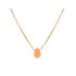 Collier avec pierre de lune rose goutte, acier inoxydable doré PVD, 41,5-3-3 cm