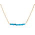 Collier avec turquoise bleue reconstituée, acier inoxydable doré PVD, 40-3-3 cm