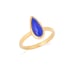 Bague avec lapis lazuli bleu goutte d'Afghanistan, argent doré 925, 5x12 mm