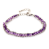 Amethystarmband violett unregelmäßig natur, Edelstahl, 15,5+3,5 cm