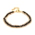 Bracelet avec onyx noir irrégulier, acier inoxydable doré PVD, 15,5+3,5 cm