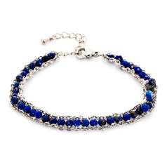 Pulsera de lapislázuli azul...