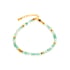 Bracelet avec aventurine verte, acier inoxydable doré PVD, 15,5+3,5 cm