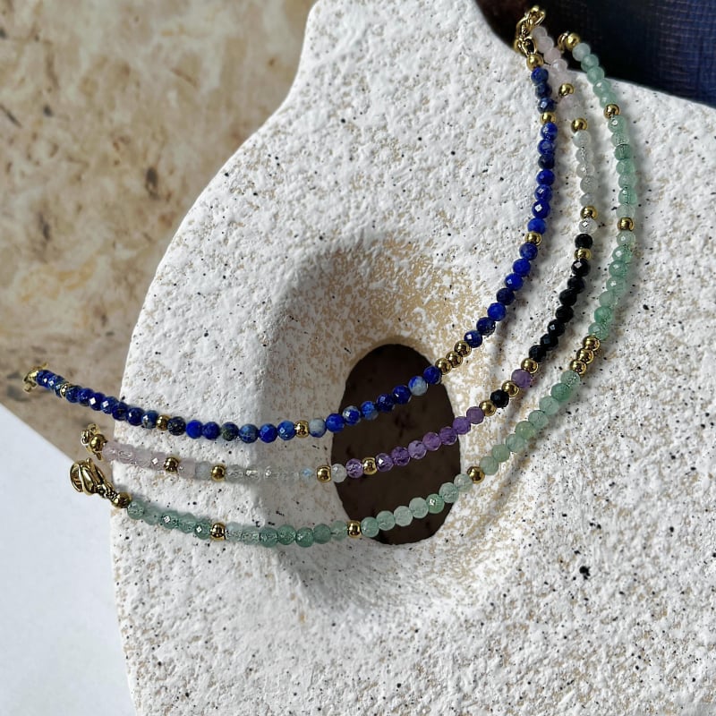 Bracelet avec onyx noir irrégulier naturel, en acier inoxydable, 15,5+3,5 cm