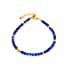Bracelet avec lapis lazuli bleu, acier inoxydable doré PVD, 15,5+3,5 cm