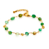 Bracelet avec agate verte irrégulière, acier inoxydable doré PVD, 15,5+3,5 cm