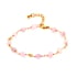 Bracelet avec lepidolite violette, acier inoxydable doré PVD, 15,5+3,5 cm