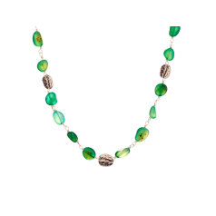 Collier avec agate verte...