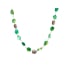 Collier avec agate verte irrégulière naturelle, en acier inoxydable, 43,5+3,5 cm