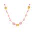 Collar de lepidolita violeta irregular, acero inoxidable dorado PVD, 43,5+3,5 cm