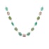 Collier avec amazonite bleue irrégulière, acier inoxydable, 43,5+3,5 cm