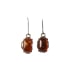 Boucles d'oreilles pendantes avec ambre cognac, argent 925, 8x12 mm