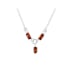Collier avec ambre cognac rectangulaire de la mer Baltique, argent 925, 41+4 cm