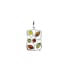Colgante rectángulo de ámbar báltico multicolor marquesa, plata 925, 2,5x3+1 cm
