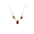 Collar de ámbar báltico coñac ovalado natural, en plata 925, 42+4 cm