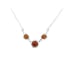 Collar de ámbar báltico coñac redondo natural, en plata 925, 42+4 cm