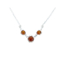 Natural round cognac Baltic amber necklace, 925 silver, 42+4 cm