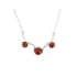 Collar de ámbar báltico coñac redondo natural, en plata 925, 42+4 cm