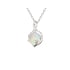 Australische opaalhanger wit ovaal natuurlijk, gerhodineerd 925 zilver, 6x4 mm