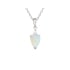 Pandantiv opal australian alb picătură natural, argint rodiat 925, 9x6 mm