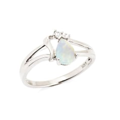 Inel opal australian alb...