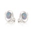 Cercei opal dublet australian albastru oval, argint rodiat 925, 7x5 mm