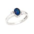 Oval blue Australian doublet opal ring, rhodium-plated 925 silver, 7x5 mm