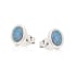 Cercei opal dublet australian albastru oval, argint rodiat 925, 7x5 mm