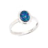 Australische doubletopaalring blauw ovaal, gerhodineerd 925 zilver, 8x6 mm