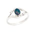 Australischer Dublettenopalring blau oval, 925 Silber rhodiniert, 6x4 mm