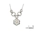 Collar flor de ópalo australiano blanco redondo, plata rodiada 925, 41+4 cm