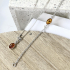 Collana in ambra baltica cognac ovale naturale, in argento 925, 41+4 cm