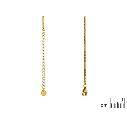 Cadena, en acero inoxidable dorado PVD, 45+5 cm