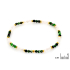 Irregular multi-colored agate bracelet, PVD gold-plated stainless steel, 18 cm