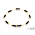Bracelet avec onyx multicolore irrégulier, acier inoxydable doré PVD, 18 cm